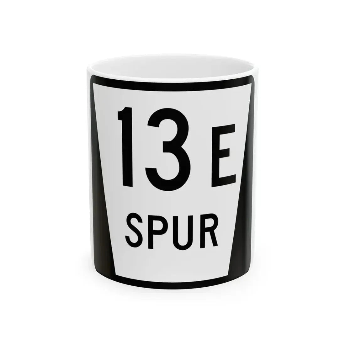 N SPUR 13E (Nebraska) (Road Sign) White Coffee Mug 11oz - Go Mug Yourself