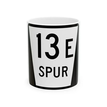 N SPUR 13E (Nebraska) (Road Sign) White Coffee Mug 11oz - Go Mug Yourself