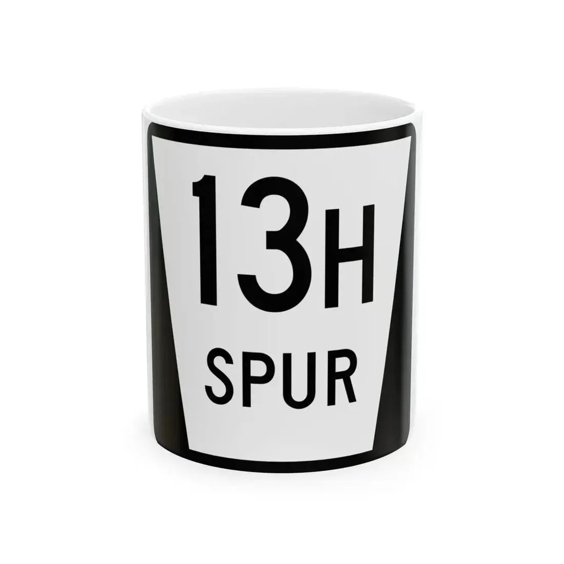 N SPUR 13H (Nebraska) (Road Sign) White Coffee Mug 11oz - Go Mug Yourself