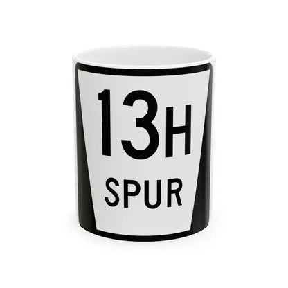 N SPUR 13H (Nebraska) (Road Sign) White Coffee Mug 11oz - Go Mug Yourself