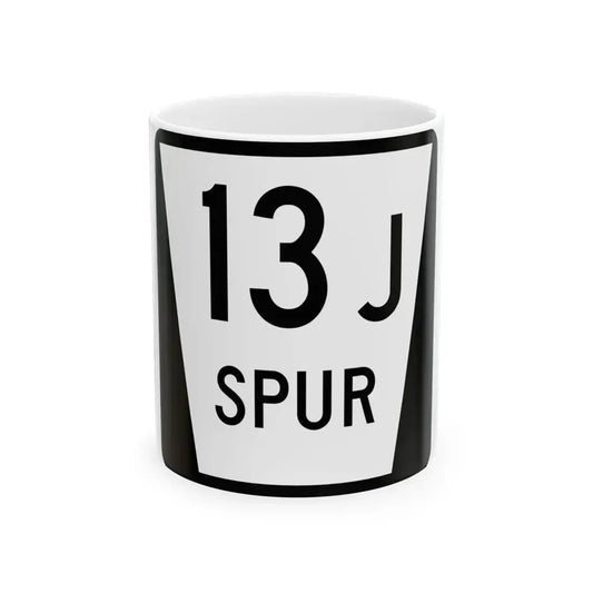 N SPUR 13J (Nebraska) (Road Sign) White Coffee Mug 11oz - Go Mug Yourself