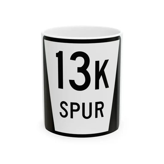 N SPUR 13K (Nebraska) (Road Sign) White Coffee Mug 11oz - Go Mug Yourself