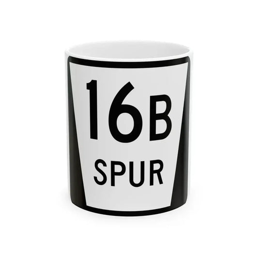 N SPUR 16B (Nebraska) (Road Sign) White Coffee Mug 11oz - Go Mug Yourself