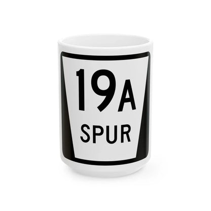 N SPUR 19A (Nebraska) (Road Sign) White Coffee Mug 15oz - Go Mug Yourself