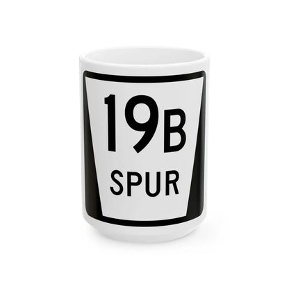 N SPUR 19B (Nebraska) (Road Sign) White Coffee Mug 15oz - Go Mug Yourself