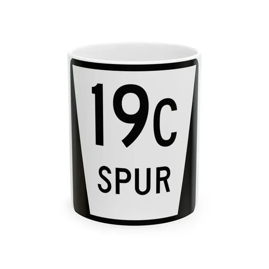 N SPUR 19C (Nebraska) (Road Sign) White Coffee Mug 11oz - Go Mug Yourself