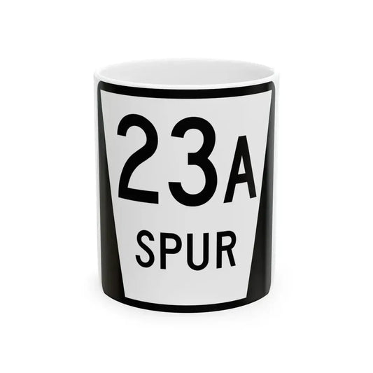 N SPUR 23A (Nebraska) (Road Sign) White Coffee Mug 11oz - Go Mug Yourself