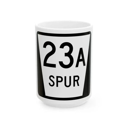 N SPUR 23A (Nebraska) (Road Sign) White Coffee Mug 15oz - Go Mug Yourself