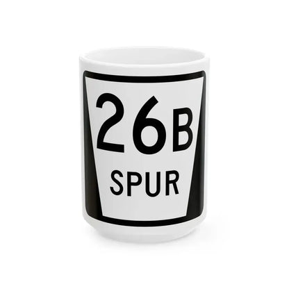 N SPUR 26B (Nebraska) (Road Sign) White Coffee Mug 15oz - Go Mug Yourself