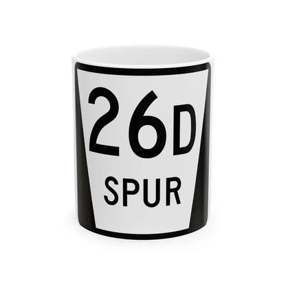 N SPUR 26D (Nebraska) (Road Sign) White Coffee Mug 11oz - Go Mug Yourself