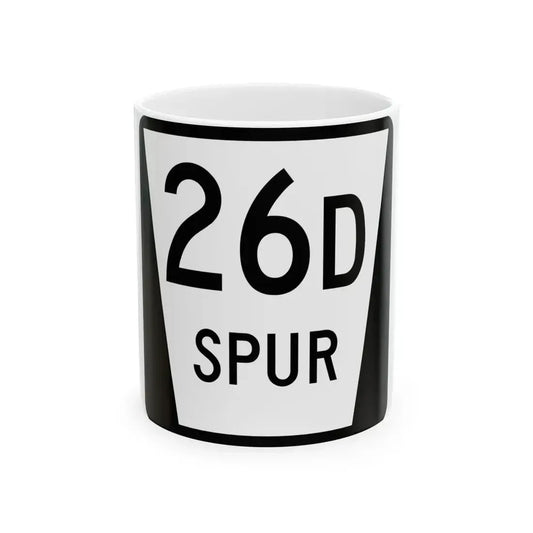 N SPUR 26D (Nebraska) (Road Sign) White Coffee Mug 11oz - Go Mug Yourself