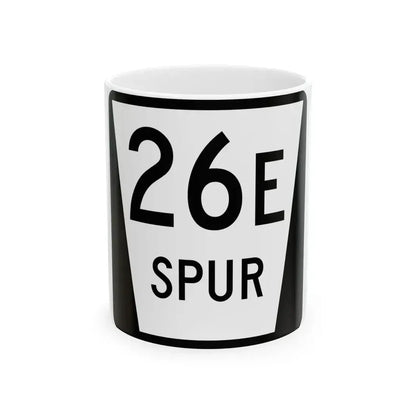 N SPUR 26E (Nebraska) (Road Sign) White Coffee Mug 11oz - Go Mug Yourself