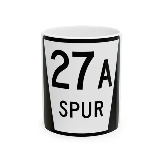 N SPUR 27A (Nebraska) (Road Sign) White Coffee Mug 11oz - Go Mug Yourself