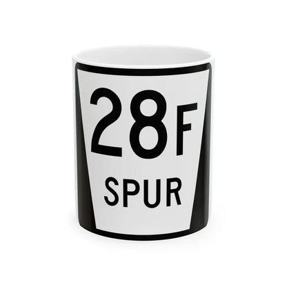 N SPUR 28F (Nebraska) (Road Sign) White Coffee Mug 11oz - Go Mug Yourself