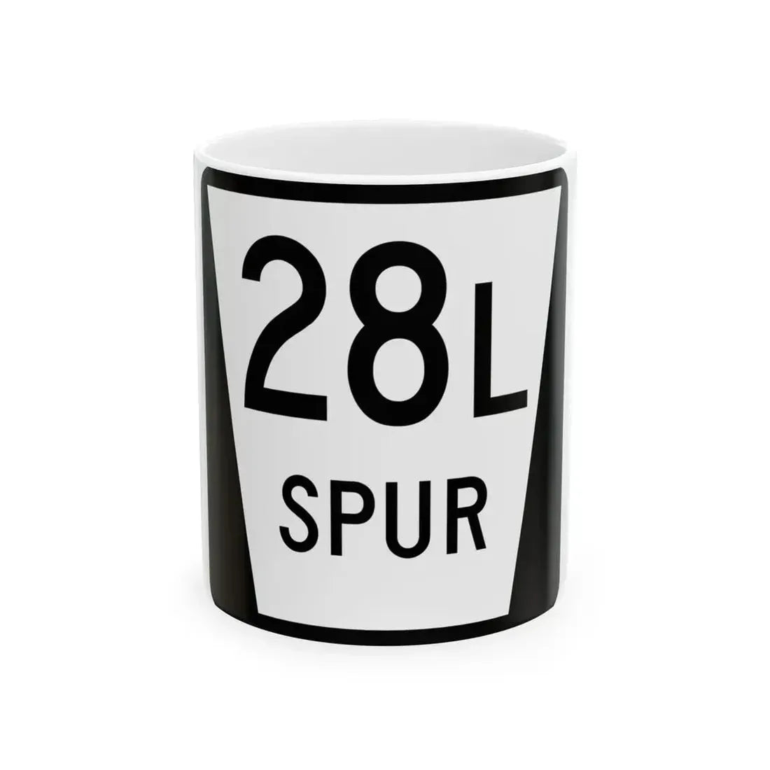 N SPUR 28L (Nebraska) (Road Sign) White Coffee Mug 11oz - Go Mug Yourself