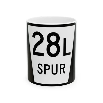 N SPUR 28L (Nebraska) (Road Sign) White Coffee Mug 11oz - Go Mug Yourself