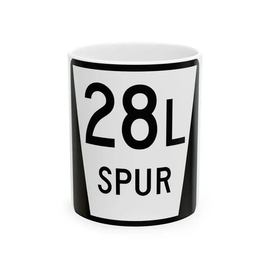 N SPUR 28L (Nebraska) (Road Sign) White Coffee Mug 11oz - Go Mug Yourself