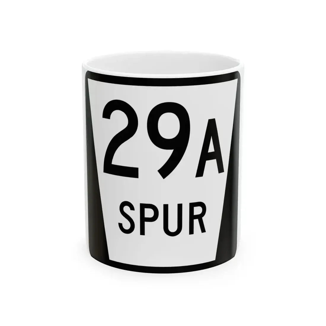 N SPUR 29A (Nebraska) (Road Sign) White Coffee Mug 11oz - Go Mug Yourself