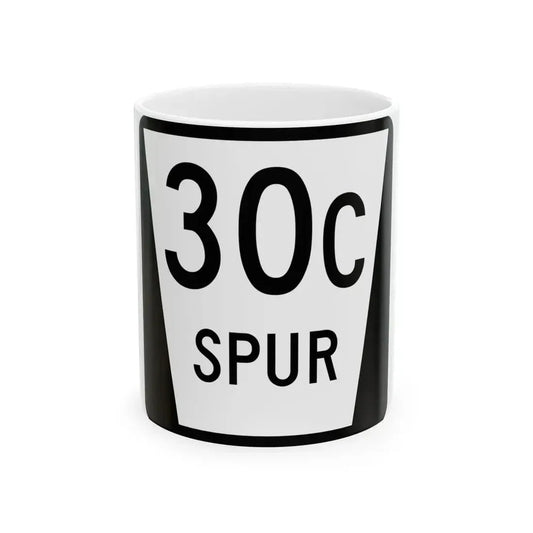 N SPUR 30C (Nebraska) (Road Sign) White Coffee Mug 11oz - Go Mug Yourself