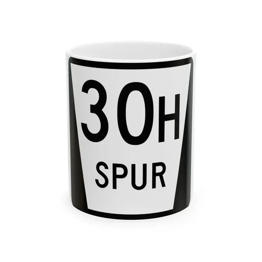 N SPUR 30H (Nebraska) (Road Sign) White Coffee Mug 11oz - Go Mug Yourself
