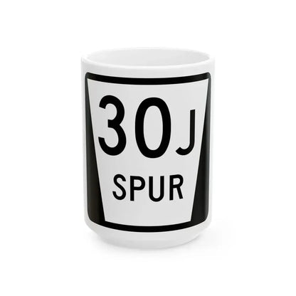 N SPUR 30J (Nebraska) (Road Sign) White Coffee Mug 15oz - Go Mug Yourself