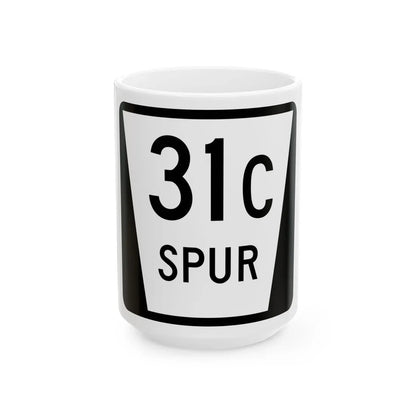 N SPUR 31C (Nebraska) (Road Sign) White Coffee Mug 15oz - Go Mug Yourself