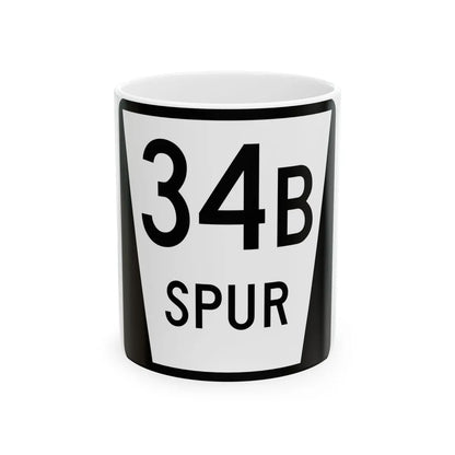 N SPUR 34B (Nebraska) (Road Sign) White Coffee Mug 11oz - Go Mug Yourself
