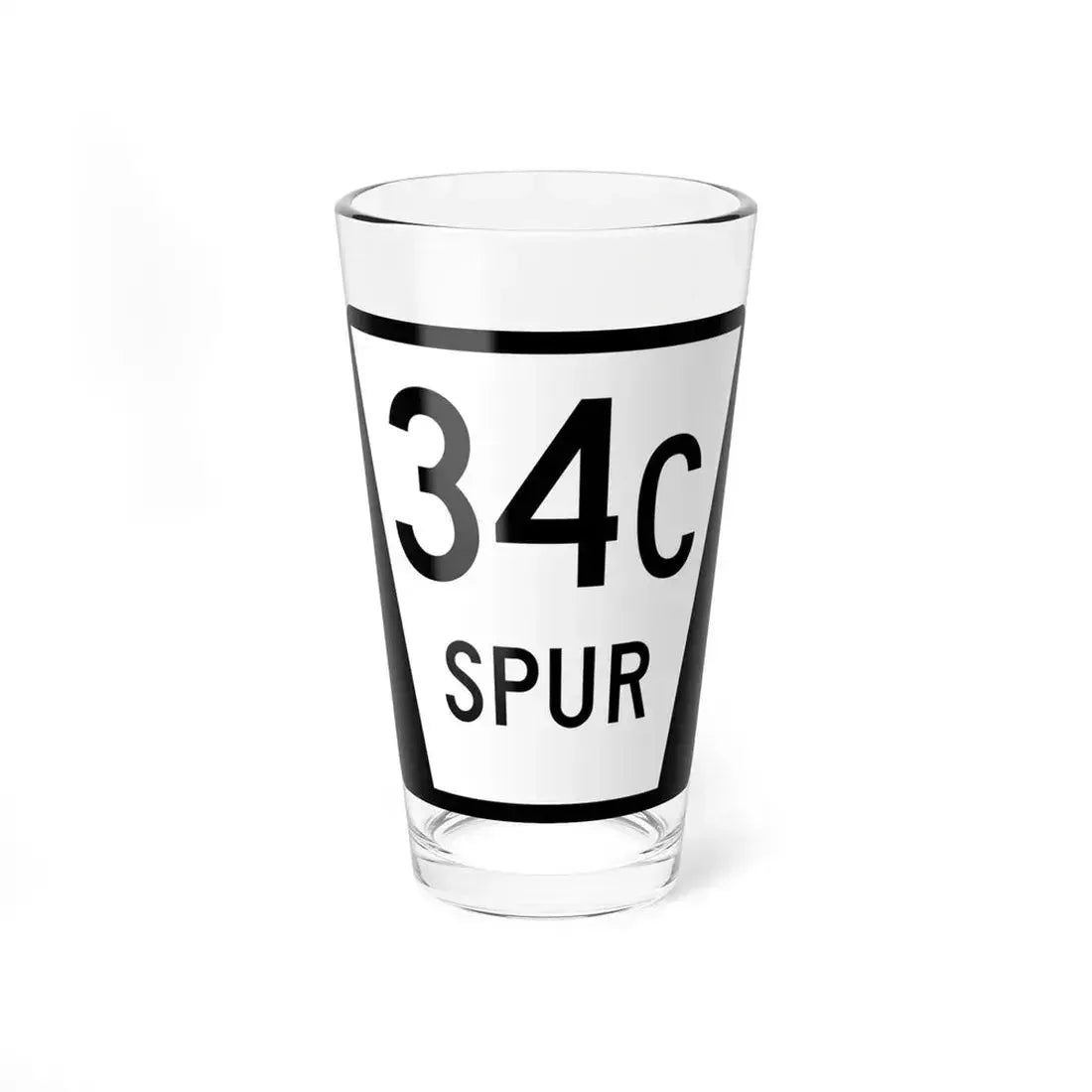 N SPUR 34C (Nebraska) (Road Sign) Pint Glass 16oz 16oz - Go Mug Yourself