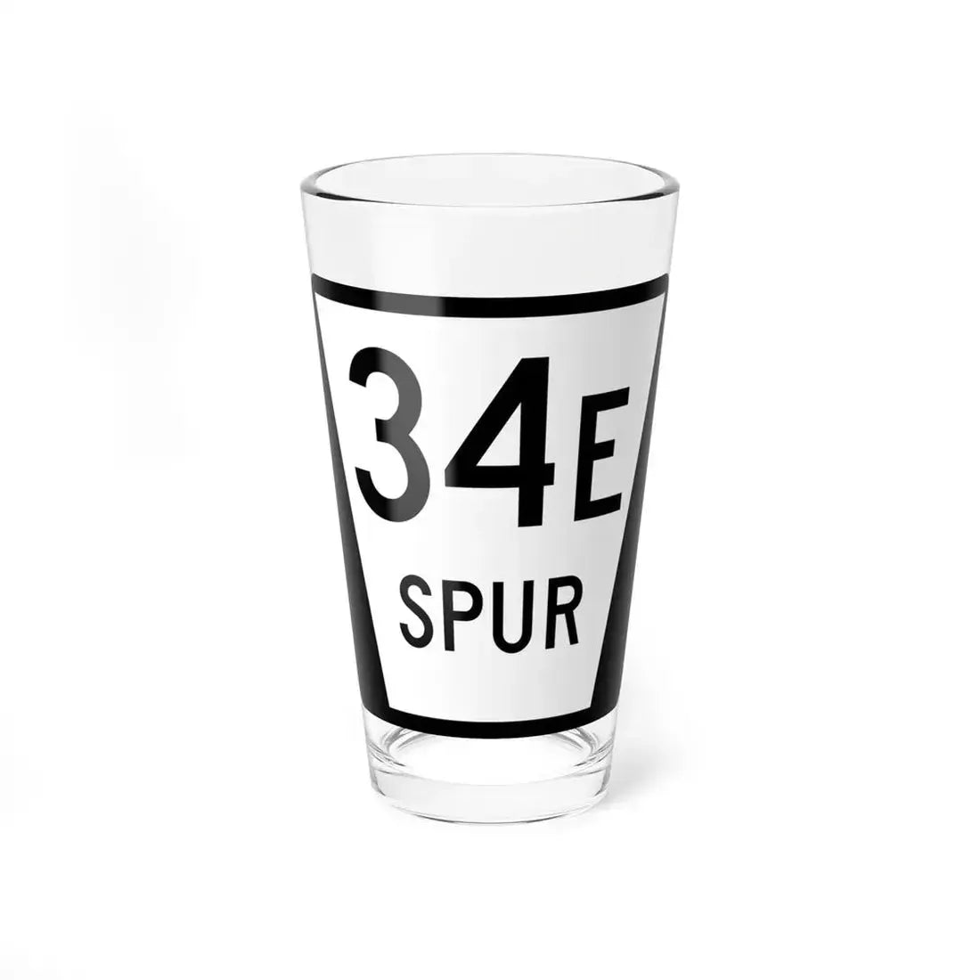 N SPUR 34E (Nebraska) (Road Sign) Pint Glass 16oz 16oz - Go Mug Yourself