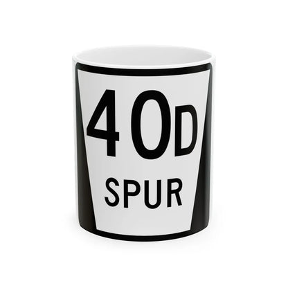 N SPUR 40D (Nebraska) (Road Sign) White Coffee Mug 11oz - Go Mug Yourself