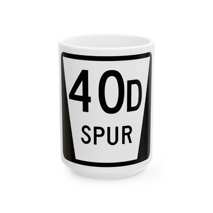 N SPUR 40D (Nebraska) (Road Sign) White Coffee Mug 15oz - Go Mug Yourself