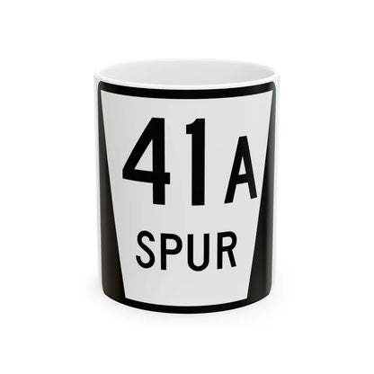 N SPUR 41A (Nebraska) (Road Sign) White Coffee Mug 11oz - Go Mug Yourself