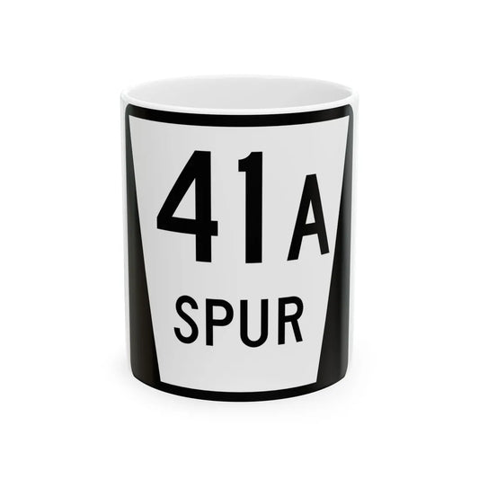 N SPUR 41A (Nebraska) (Road Sign) White Coffee Mug 11oz - Go Mug Yourself