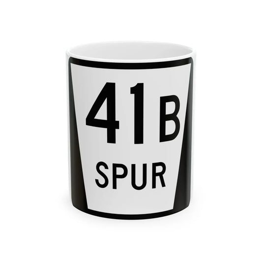 N SPUR 41B (Nebraska) (Road Sign) White Coffee Mug 11oz - Go Mug Yourself