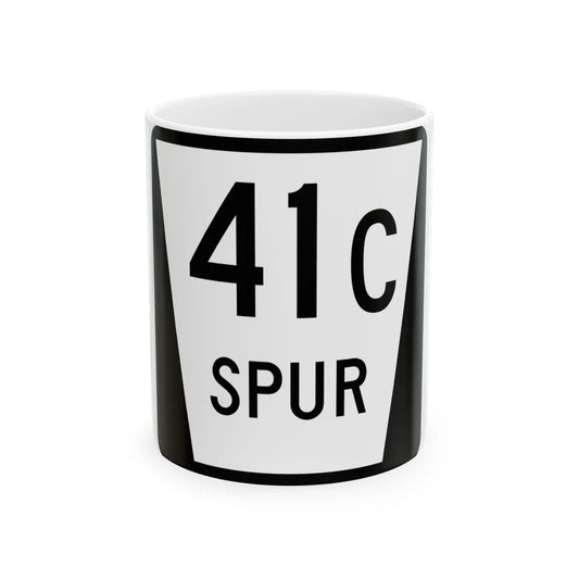 N SPUR 41C (Nebraska) (Road Sign) White Coffee Mug 11oz - Go Mug Yourself