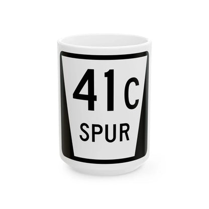 N SPUR 41C (Nebraska) (Road Sign) White Coffee Mug 15oz - Go Mug Yourself