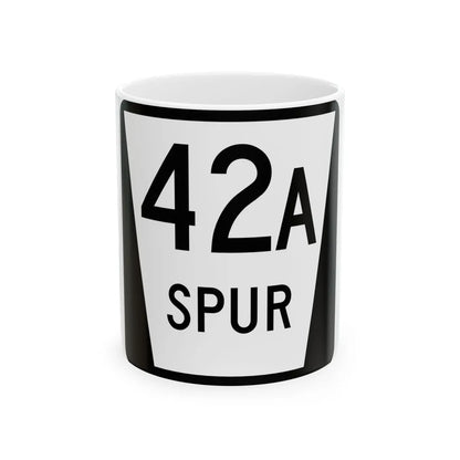 N SPUR 42A (Nebraska) (Road Sign) White Coffee Mug 11oz - Go Mug Yourself