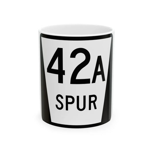 N SPUR 42A (Nebraska) (Road Sign) White Coffee Mug 11oz - Go Mug Yourself