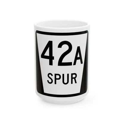 N SPUR 42A (Nebraska) (Road Sign) White Coffee Mug 15oz - Go Mug Yourself