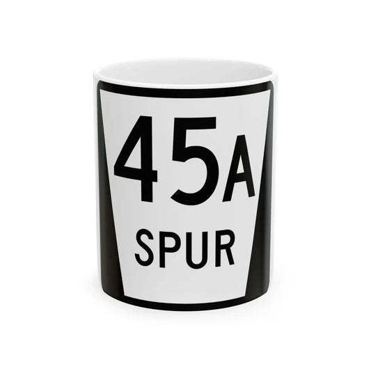N SPUR 45A (Nebraska) (Road Sign) White Coffee Mug 11oz - Go Mug Yourself