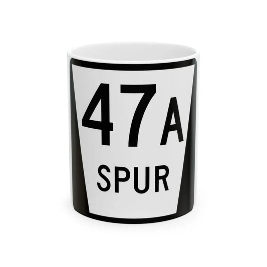 N SPUR 47A (Nebraska) (Road Sign) White Coffee Mug 11oz - Go Mug Yourself