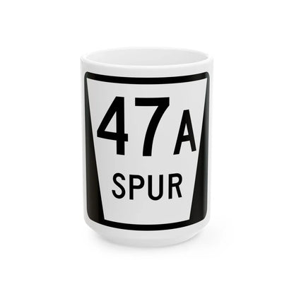 N SPUR 47A (Nebraska) (Road Sign) White Coffee Mug 15oz - Go Mug Yourself