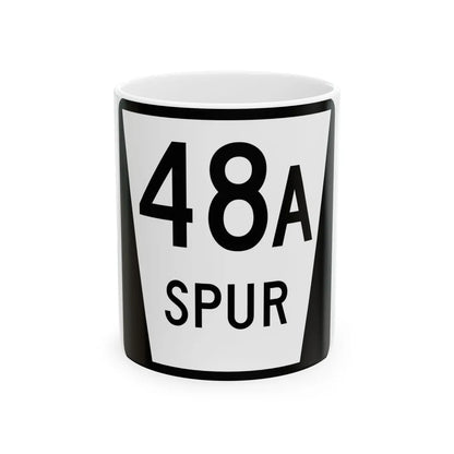N SPUR 48A (Nebraska) (Road Sign) White Coffee Mug 11oz - Go Mug Yourself