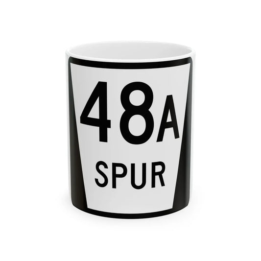 N SPUR 48A (Nebraska) (Road Sign) White Coffee Mug 11oz - Go Mug Yourself