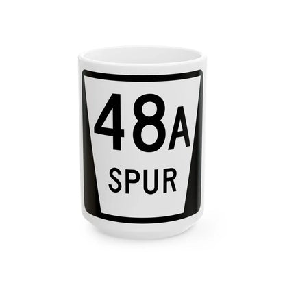 N SPUR 48A (Nebraska) (Road Sign) White Coffee Mug 15oz - Go Mug Yourself