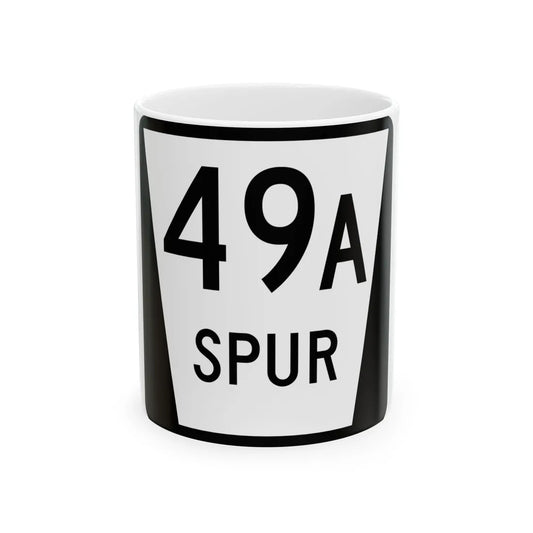 N SPUR 49A (Nebraska) (Road Sign) White Coffee Mug 11oz - Go Mug Yourself