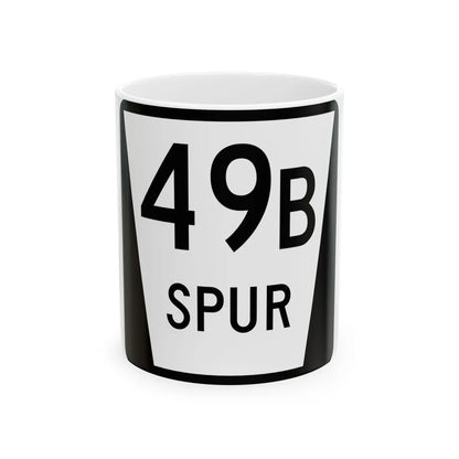 N SPUR 49B (Nebraska) (Road Sign) White Coffee Mug 11oz - Go Mug Yourself