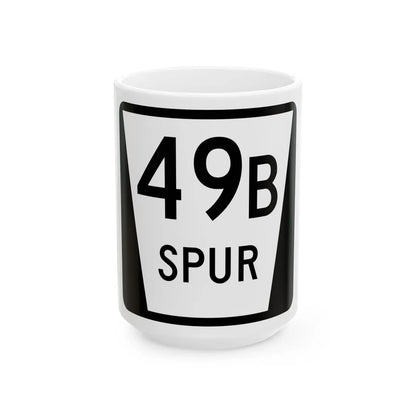 N SPUR 49B (Nebraska) (Road Sign) White Coffee Mug 15oz - Go Mug Yourself