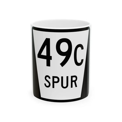 N SPUR 49C (Nebraska) (Road Sign) White Coffee Mug 11oz - Go Mug Yourself
