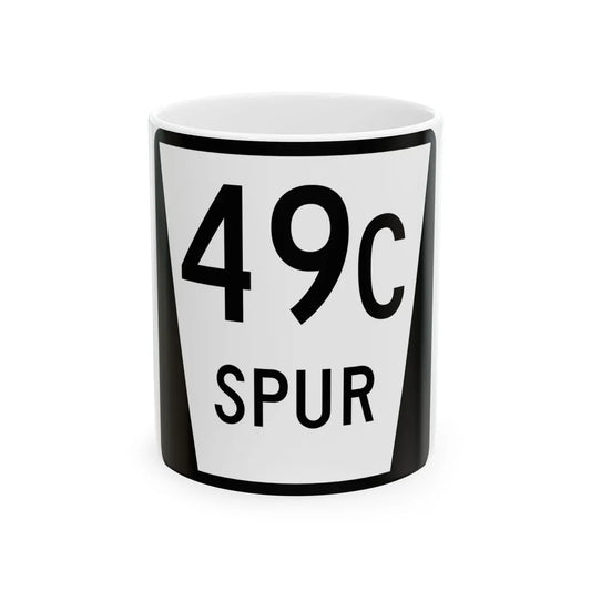 N SPUR 49C (Nebraska) (Road Sign) White Coffee Mug 11oz - Go Mug Yourself